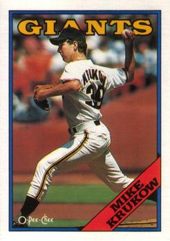1988 O-Pee-Chee Baseball Cards 393     Mike Krukow